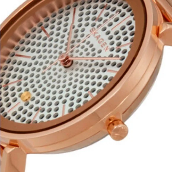 Ladies New Skagen Rose Stainless Steel SOLAR watch NWT